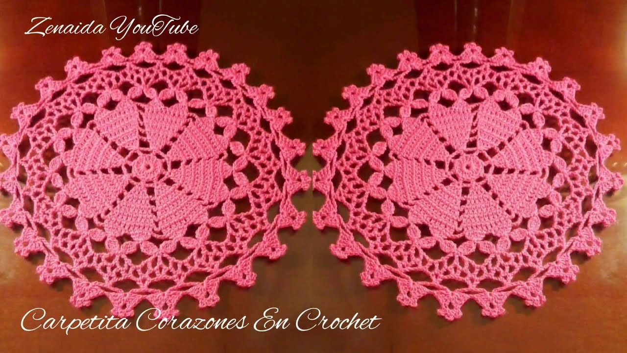 Carpetita Con Corazones En Crochet