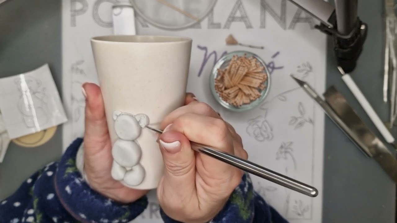 Cómo hacer???? OSITO para porta lápices en porcelana fría. Paso a paso