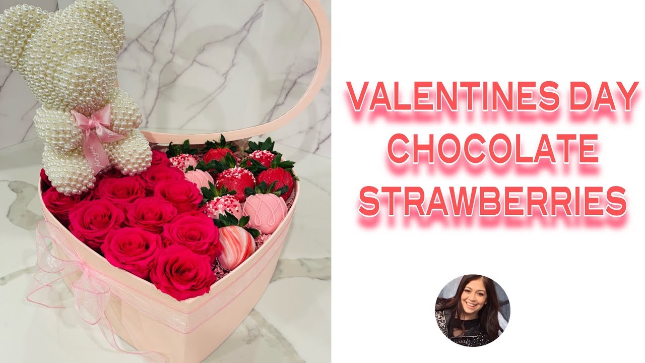 DIY VALENTINES DAY CHOCOLATE COVERED STRAWBERRY BOX. Como hacer Fresas Con Chocolate pasó a pasó