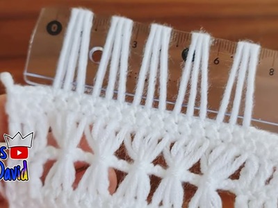 Hermoso punto calado en crochet ayudándonos con regla de medida, para tejer punto hermoso prolijo