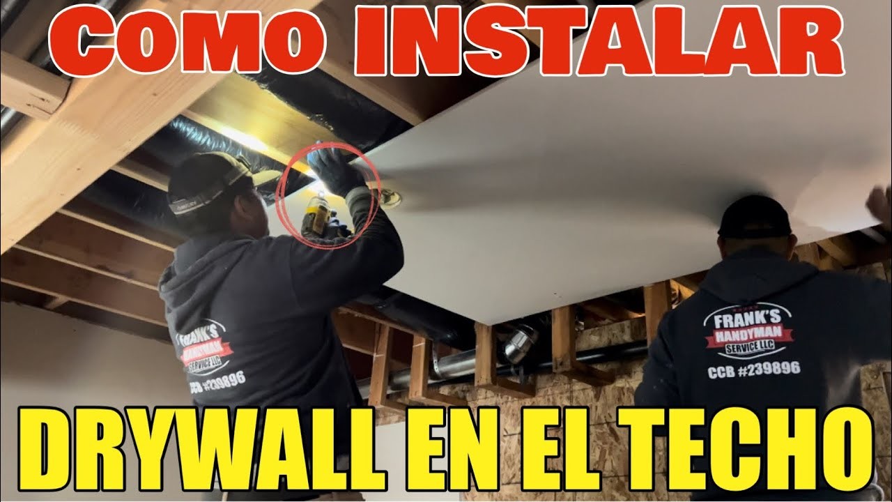 Como Instalar Drywall o Tablaroca En El Techo De Un Garage Y Sujetarlo Al Framing De Una Casa DIY
