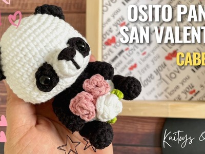 ❤️El amigurumi mas bonito de San Valentín - Oso Panda crochet fácil de tejer - Cabeza