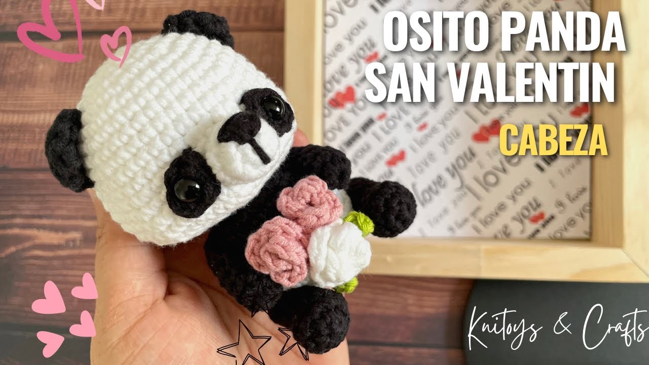❤️El amigurumi mas bonito de San Valentín - Oso Panda crochet fácil de tejer - Cabeza