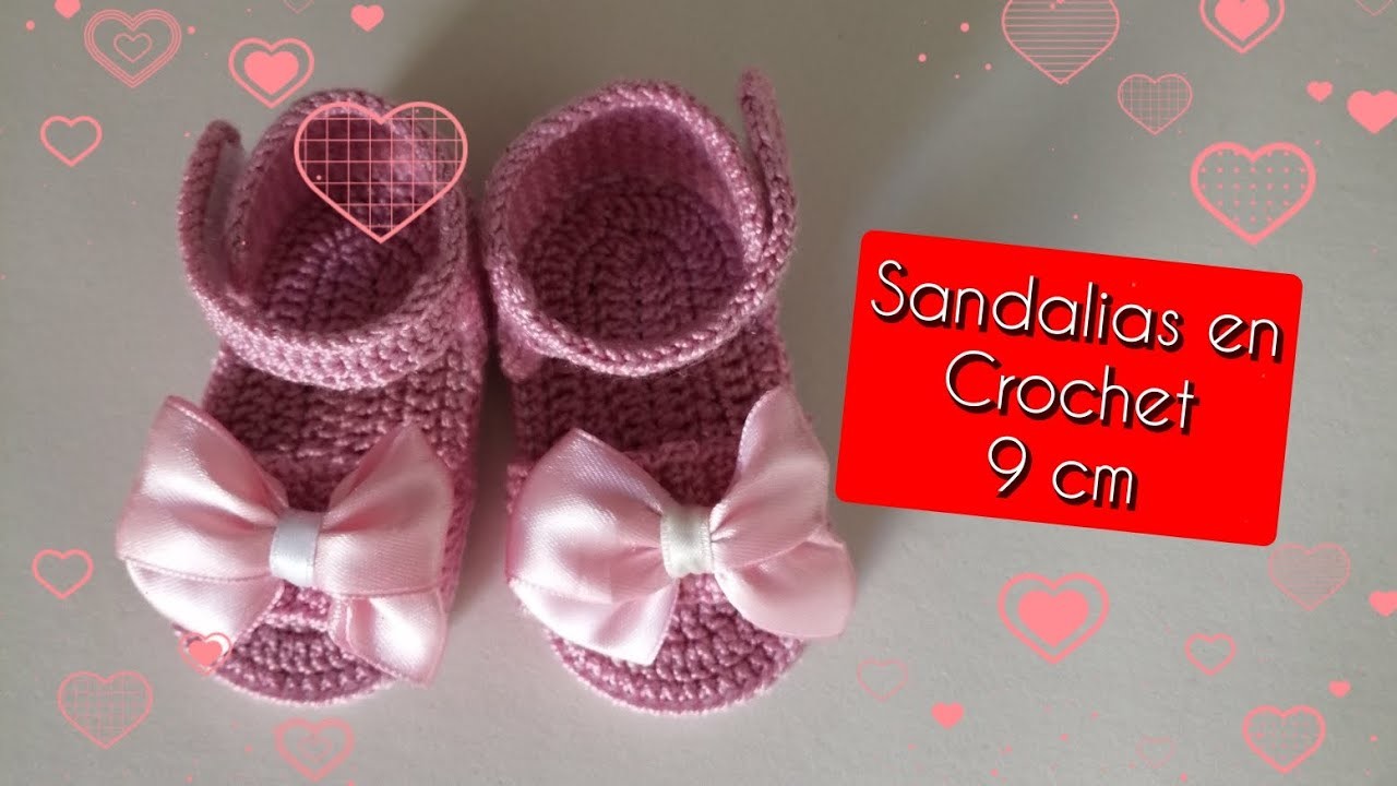 Como hacer sandalias crochet recién nacido 9 cm (0 a 3 meses) paso a paso