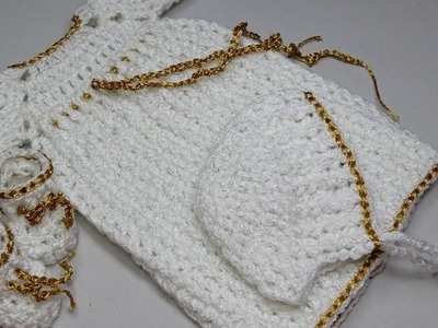 ????#comotejer Vestido.ropón tejido para niño Dios #vestido PARTE 3 #crochet‼️Tejiendo con Hilda Rosa ????