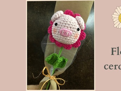 Flor cerdito.  Pig flower - Tutorial crochet