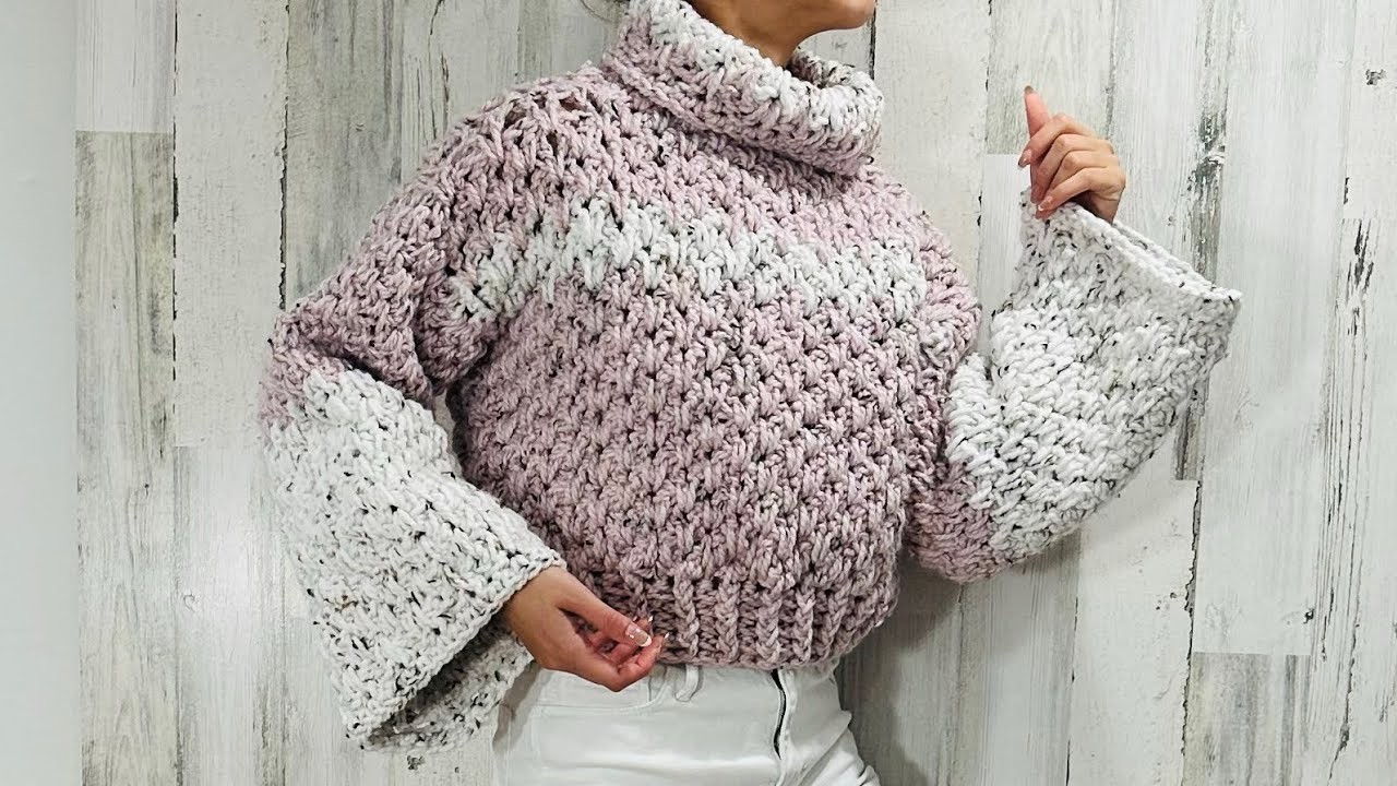 Sweater o jersey a crochet | chunky | todas las tallas || Tutorial ||