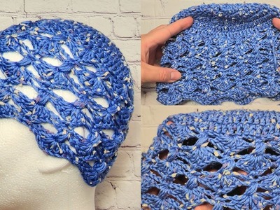 Tejiendo gorro con PUNTO FANTASÍA A CROCHET. GORRO FACIL DE TEJER. #crochet #knitting #yarn #tejido