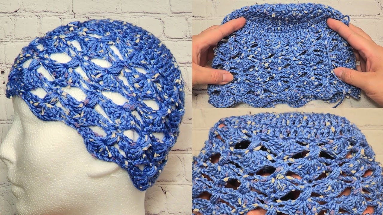 Tejiendo gorro con PUNTO FANTASÍA A CROCHET. GORRO FACIL DE TEJER. #crochet #knitting #yarn #tejido