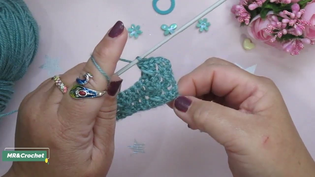 Tutorial:70 Hermoso Punto Alto Cruzado a Crochet.paso a paso.Muy Fácil!!????????