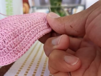 Zapatito para niña recien nacida a crochet.