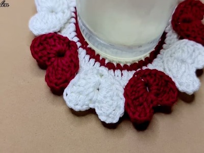 Posavasos de corazones a Crochet hermosos y fáciles