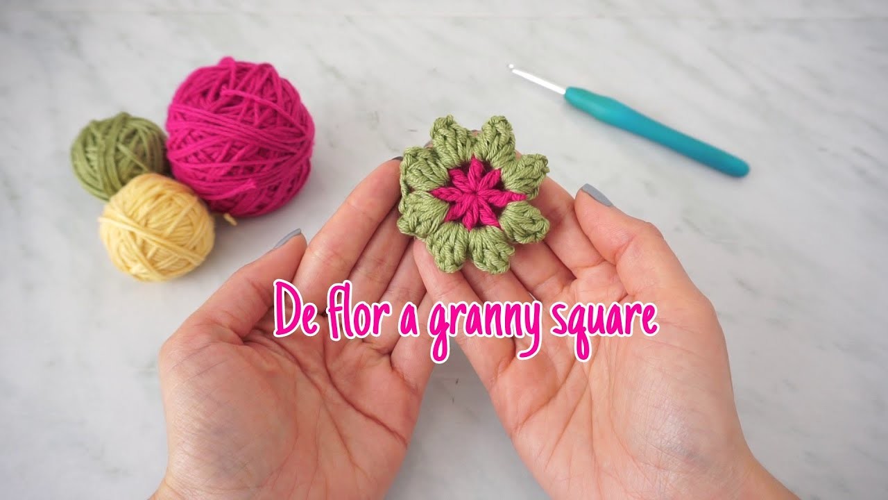 Convierte una flor en un granny square ???? crochet paso a paso