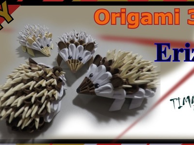 DIY Erizo de Origami 3D - figura fácil