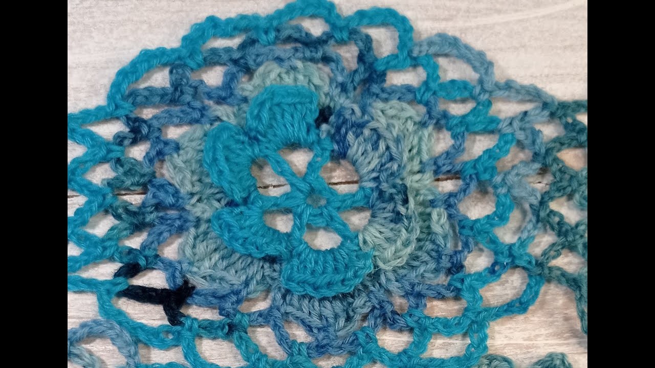 Flor crochet, foulard.  Tutorial. Ideas para hacer.