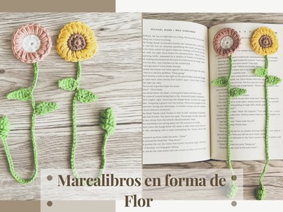 Marcalibros en forma de Flor a Crochet