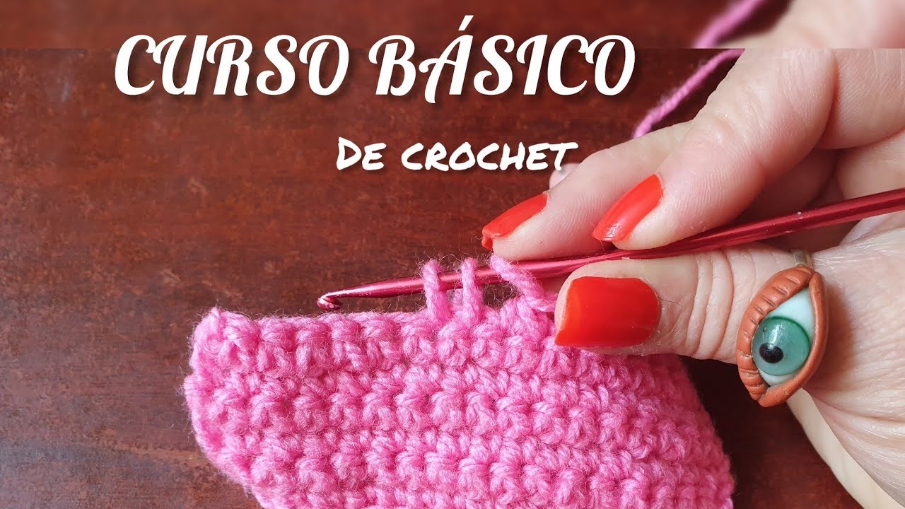 Punto deslizado,cadena y punto bajo: Crochet básico (SLIPKNOT, CHAINS AND SINGLE CROCHET)Diestro.