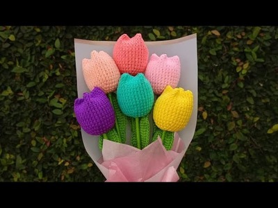 Tulipánes  a crochet muy fácil de hacer te encantarán ????????❤️????