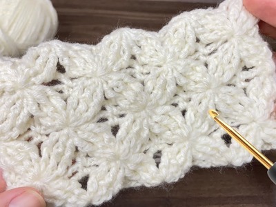 Hermoso punto estrella ???? en crochet paso a paso nivel muy básico para aprender a tejer desde cero