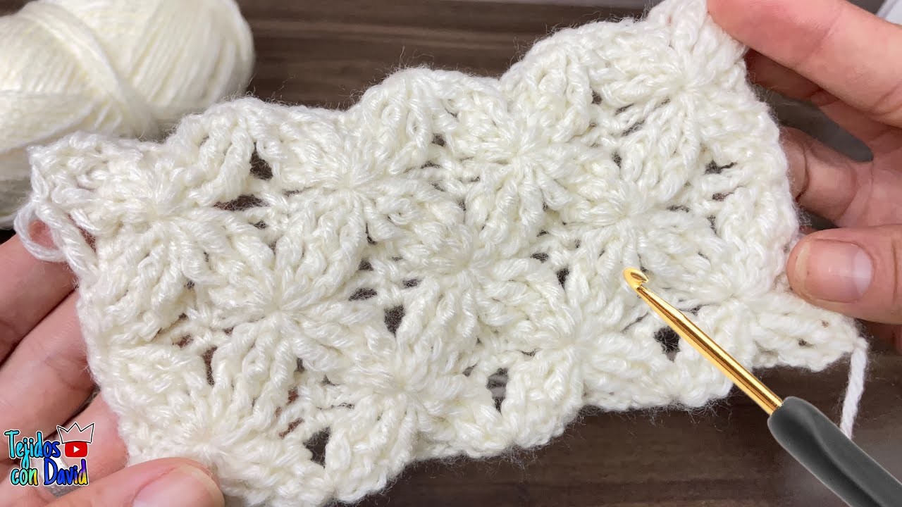 Hermoso punto estrella ???? en crochet paso a paso nivel muy básico para aprender a tejer desde cero