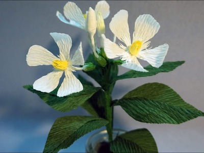 Como hacer flores de paper crepe - Flor de Papel Crepom - DIY paper craft - paper flowers.