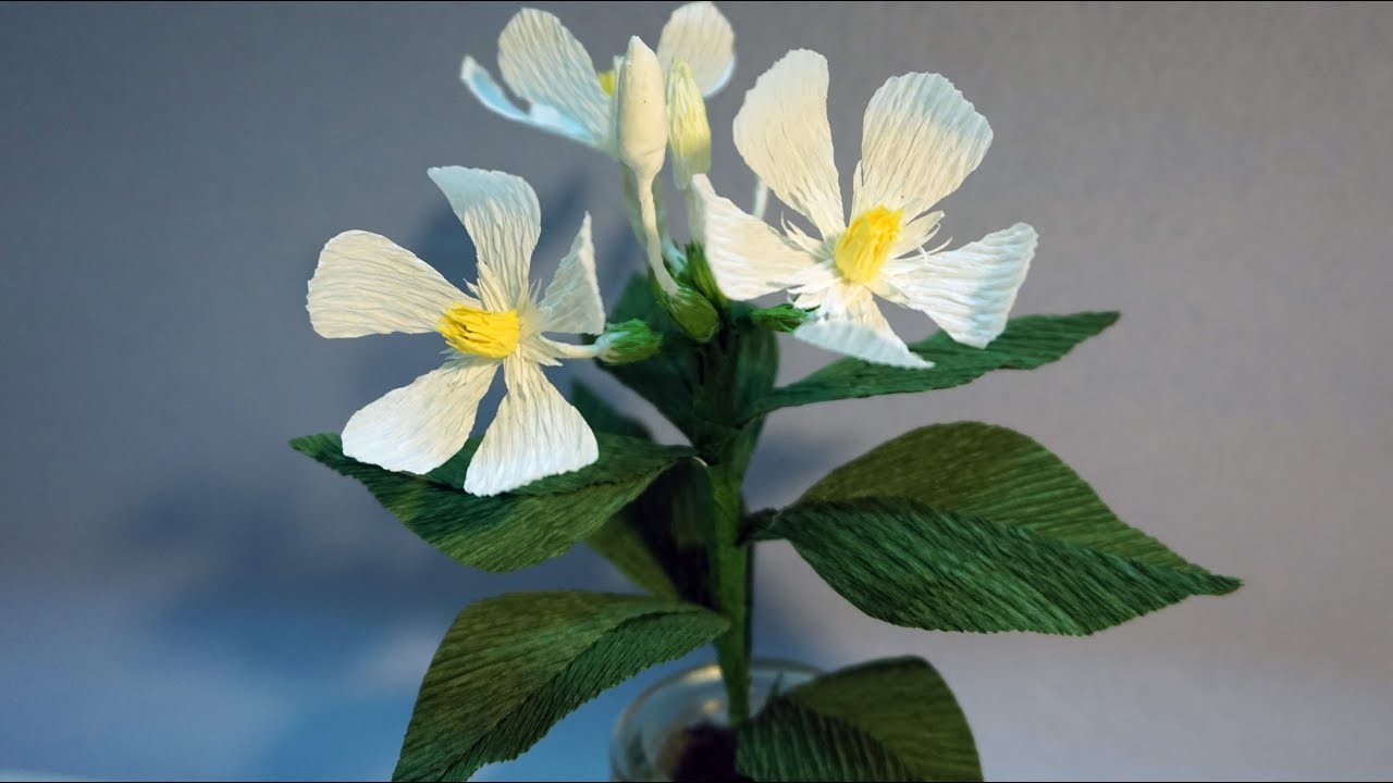 Como hacer flores de paper crepe - Flor de Papel Crepom - DIY paper craft - paper flowers.