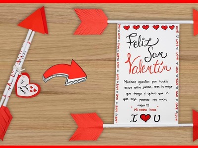????Tarjeta sorpresa plegable FLECHAS para el DÍA DE SAN VALENTÍN ???????? Valentine's Day Card