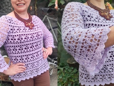 Chaqueta - Suéter "LILI" para Todas las Tallas #tutorial  a  #crochet