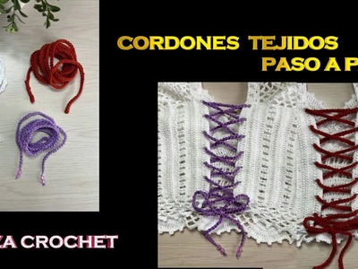 CORDON TEJIDO A CROCHET  PASO A PASO| 3 TIPOS DE CORDONES TEJIDOS #crochet #crochettutorial #crops