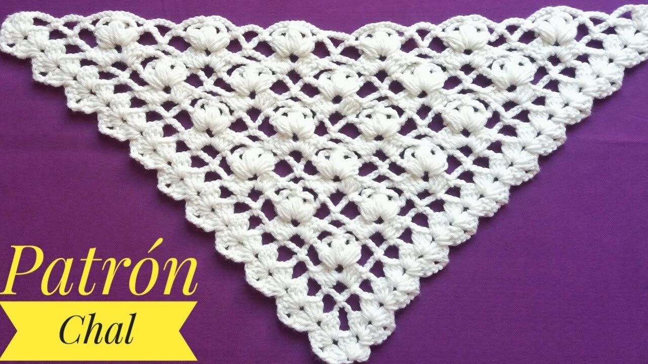 HERMOSO PATRÓN PARA CHAL.Tutorial a Crochet para Principiantes.How to crochet pattern.Shawll croché