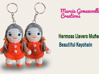 LLAVERO A CROCHET: Muñequita. HOW TO CROCHET: Keychain Doll
