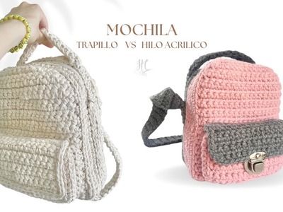 Mochila a Crochet, asi de fácil la teji | Tutorial Hebras Crochet