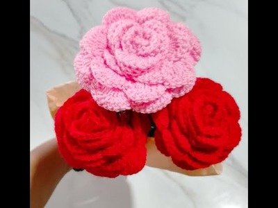 Rosa tejida a crochet | Nivel principiante | FELIZ SAN VALENTIN