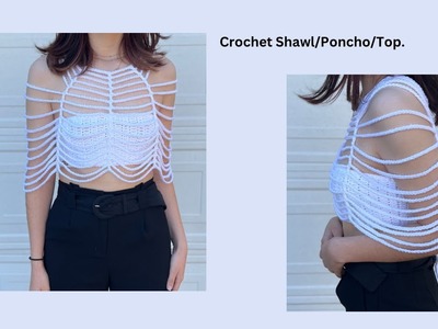 Crochet Shawl.Poncho.Top paso a paso-Crochet tutorial.MCKNITSCREATIONS