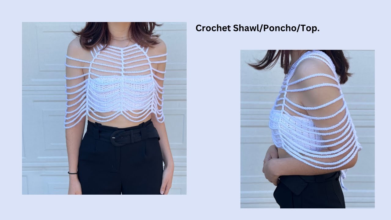 Crochet Shawl.Poncho.Top paso a paso-Crochet tutorial.MCKNITSCREATIONS