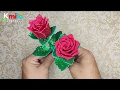 Como hacer lindas Rosas en Foami FÁCIL ???????? How to make flower?