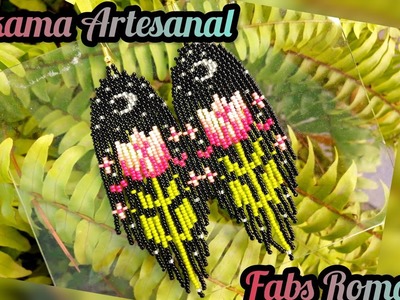 ????aretes de chaquira tulipan nocturno ????????????????????