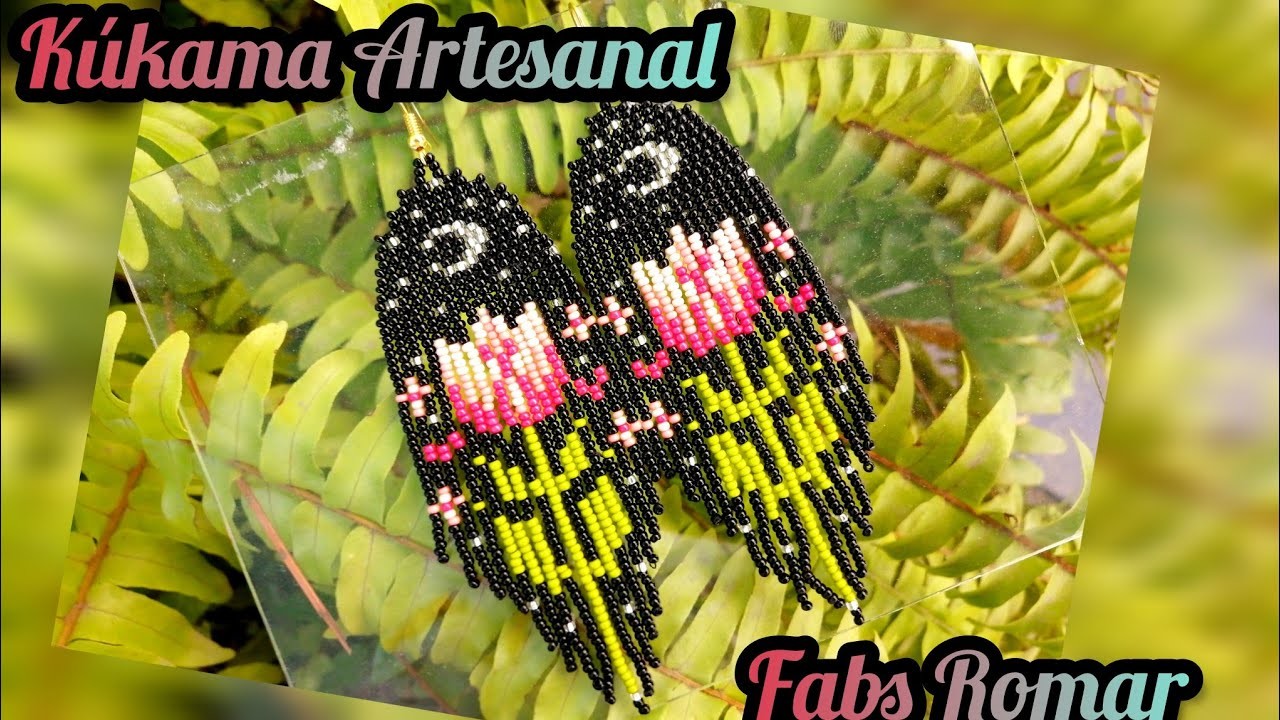 ????aretes de chaquira tulipan nocturno ????????????????????