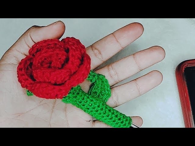 Rosa a crochet para san Valentín ????