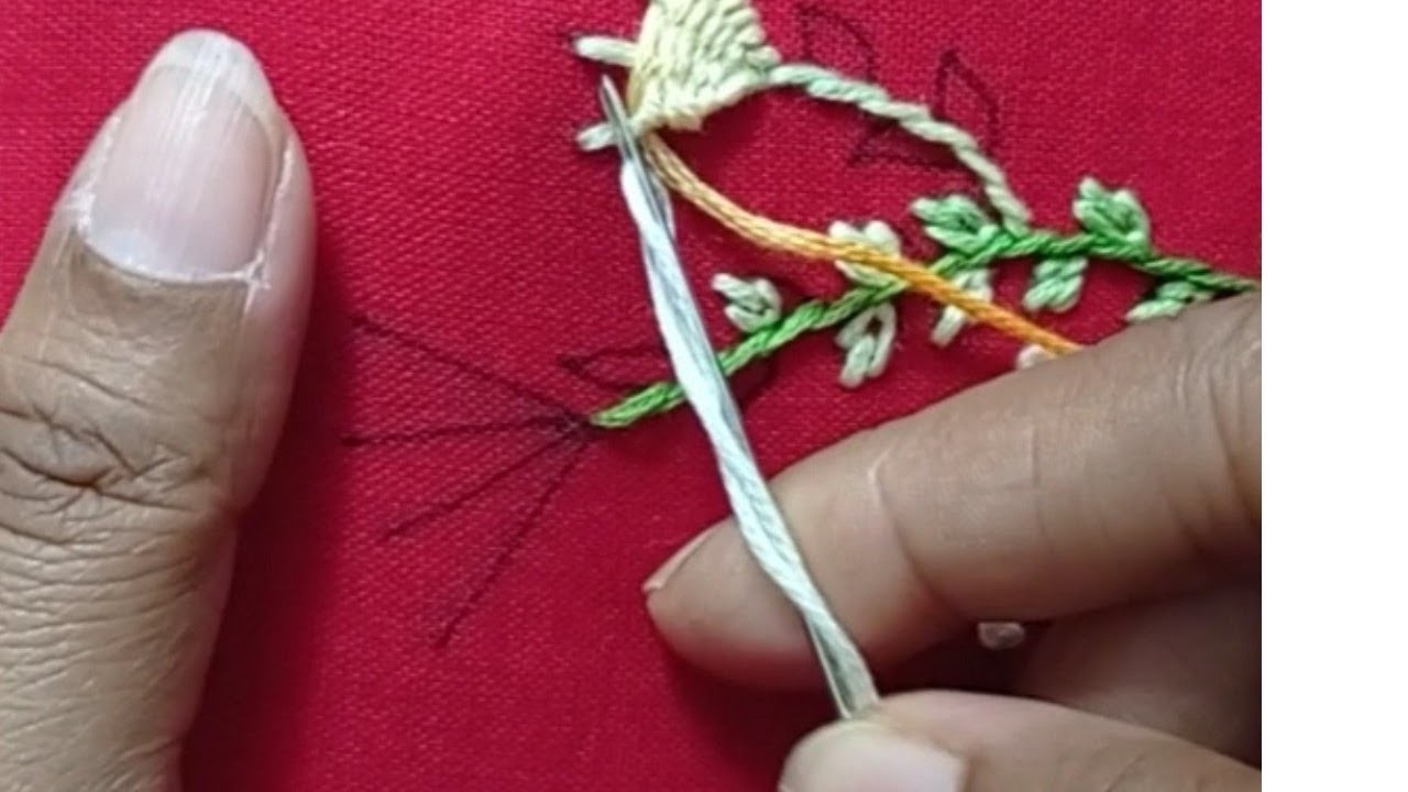 Trending Hand Embroidery, Flower Embroidery Tutorial For Beginners. সহজ ফুলের কাজ@artumbrella