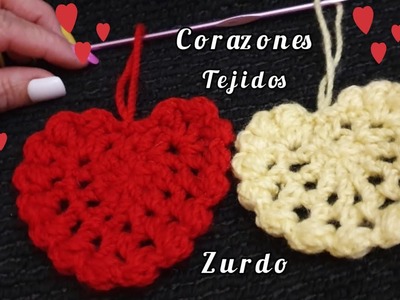 Cómo tejer un ❤ súper fácil paso a paso.ZURDO