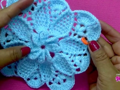PARTE 2 Cuadro o cuadrado N° 33 tejido a crochet en punto hojas con contorno en relieve paso a paso