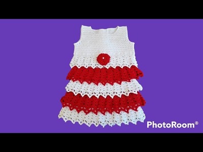 COMO HACER vestido de bebe tejido a crochet modelo "BELLA AURORA" paso a paso