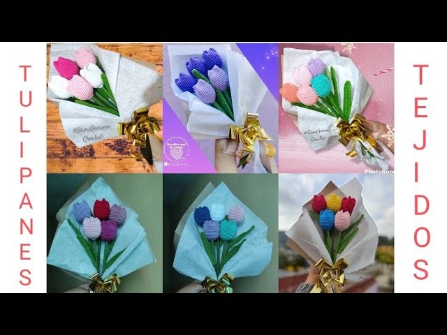 Como hacer tulipanes, como tejer Tulipanes a crochet fácil #2023 #tendencias #tulipanes #crochet