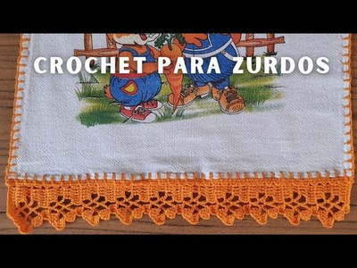 Crochet para Zurdos || Puntilla para servilletas y toallas
