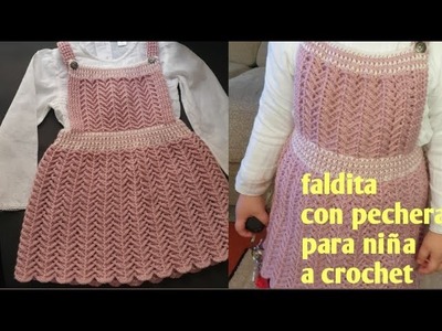 Les comparte este tutorial de ase tiempo ???? vestido con pechera tejido a crochet para niña de 4 años