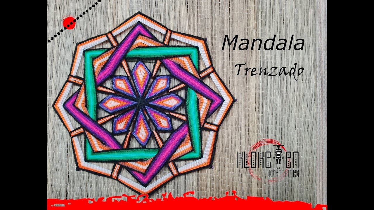 Ojo de dios trenzado  - yarn mandala tejido - hand made handicraft