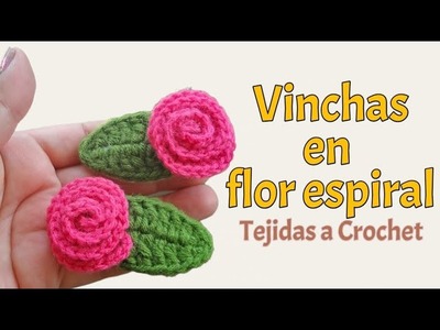 Vinchas con flor espiral????. Tejidas a Crochet. Emprende este año con esta idea ????????