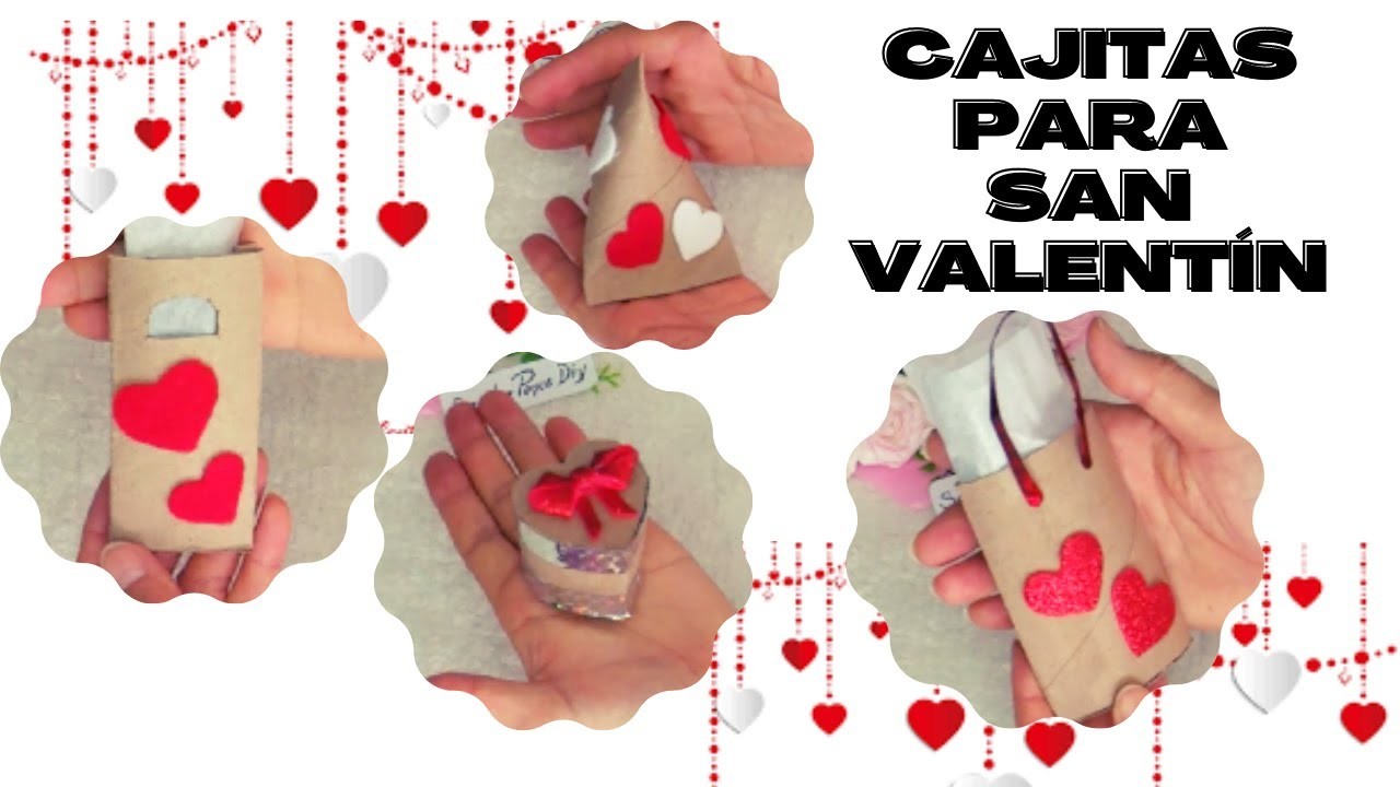 4 DIYS para SAN VALENTÍN con ROLLOS de PAPEL. CAJAS de REGALOS .Valentines days