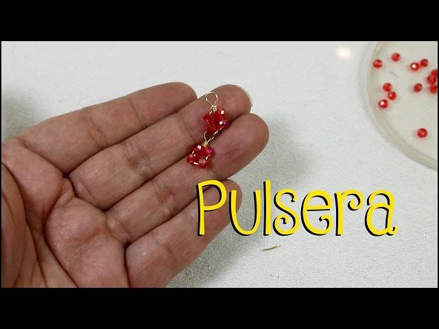 Aprende cómo hacer una pulsera con alambre delgado y cristal.  Pulsera alambrismo.  pulsera diy. 